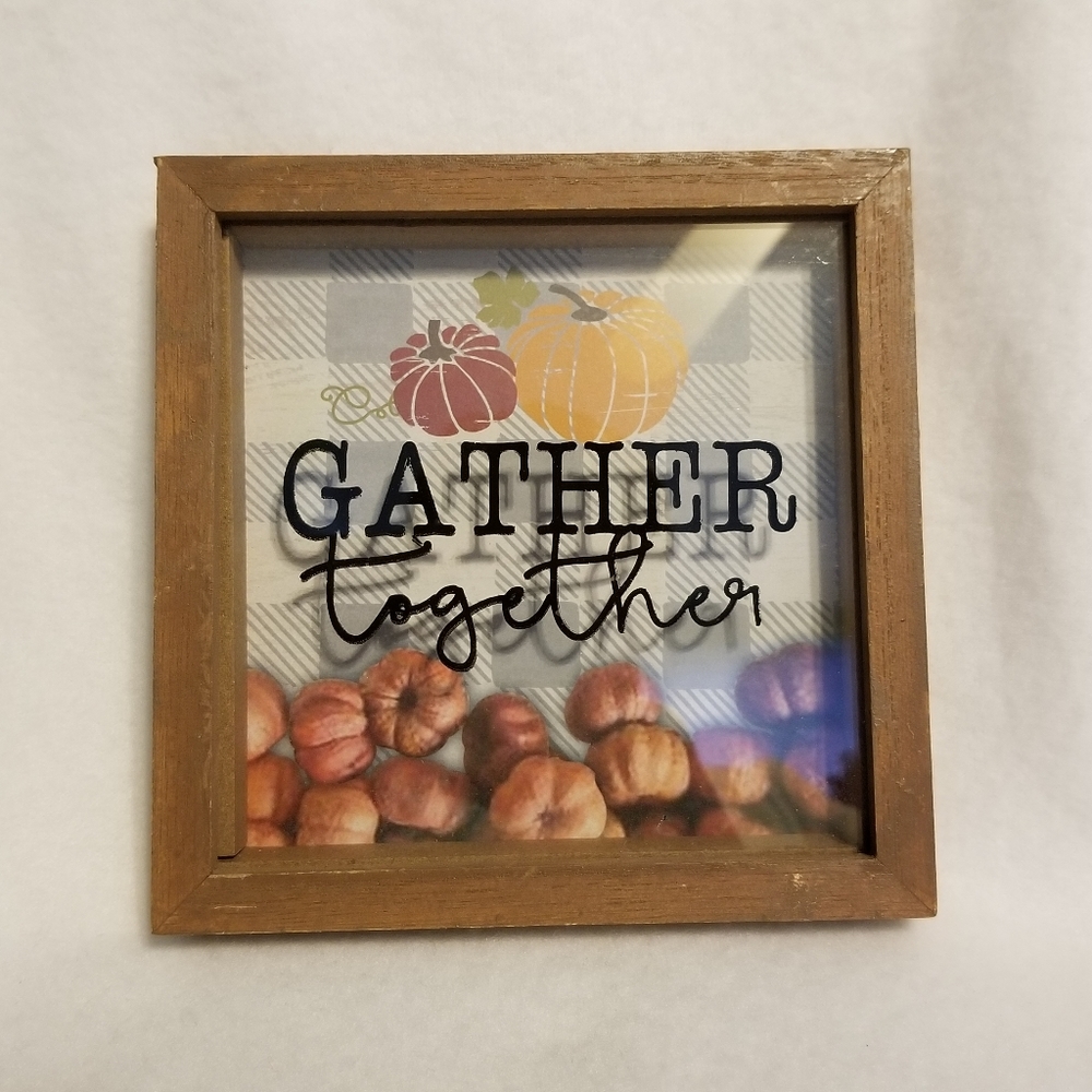Gather Together Harvest Wood Box Rustic farmhouse, seasonal fall décor 🍂